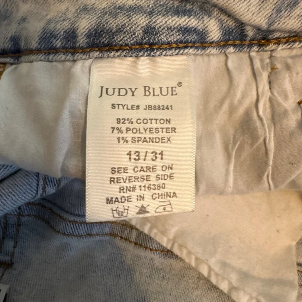 Judy‎ Blue Slim Fit High Rise Acid Wash Jeans Light Blue Size 13/31 JB88241